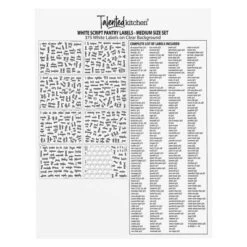 Talented Kitchen 375 Pantry Labels For Food Containers, Preprinted Clear Kitchen Food Labels For Organizing, White Script Stickers, Water Resistant -Stationery Sphere Outlet Store GUEST 86962598 897c 4b4d b598 f68fb79ab312