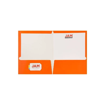 JAM Paper 2-Pocket Presentation Folders Orange Glossy 100/Box 385GORB 2 JAM Paper 2-Pocket Presentation Folders Orange Glossy 100/Box 385GORB - Image 2