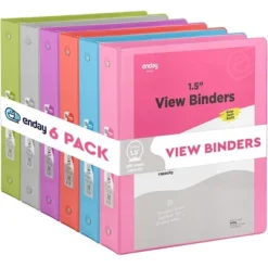 Enday 3-Ring View Binder With 2-Pockets - Multicolor 6 Pack 19 Enday 3-Ring View Binder With 2-Pockets - Multicolor 6 Pack -Stationery Sphere Outlet Store GUEST 87b524c2 e9b4 4c94 a326 8eb9400739ed