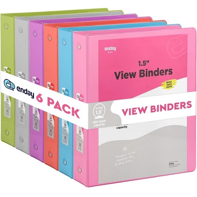 Enday 3-Ring View Binder With 2-Pockets - Multicolor 6 Pack 9 Enday 3-Ring View Binder With 2-Pockets - Multicolor 6 Pack - Image 9