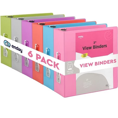 Enday 3-Ring View Binder With 2-Pockets - Multicolor 6 Pack 11 Enday 3-Ring View Binder With 2-Pockets - Multicolor 6 Pack - Image 11