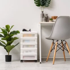 IRIS Drawer Storage Cart With Organizer Top