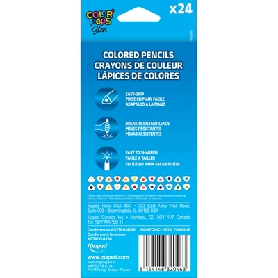 Maped Triangular Colored Pencils, 24 Per Pack, 6 Packs 1 Maped Triangular Colored Pencils, 24 Per Pack, 6 Packs