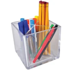 Azar Displays Cube Pencil Holder With Divider 5"W X 5"D X 5"H -Stationery Sphere Outlet Store GUEST 8e4643a3 670b 4e2c 9a6a 2a01853ad038