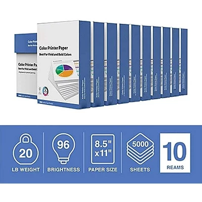 MyOfficeInnovations 8.5" X 11" Color Printer Paper 20 Lbs. 96 Brightness 500/Ream 10 RMS/CT 513096 1 MyOfficeInnovations 8.5" X 11" Color Printer Paper 20 Lbs. 96 Brightness 500/Ream 10 RMS/CT 513096