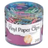 Charles Leonard Vinyl Coated Paper Clips, Jumbo Size, Assorted Colors, 200 Per Pack, 6 Packs
