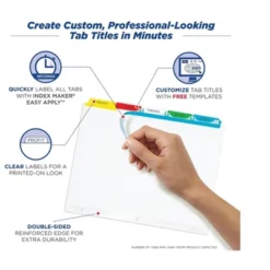 Avery Print & Apply Clear Label Dividers W/Color Tabs 12-Tab Letter 5 Sets 11405 -Stationery Sphere Outlet Store GUEST 95d13492 a612 4ed6 a130 b64da5e0fd86