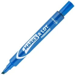 Avery Marks-A-Lot Desk-Style Permanent Markers Chisel Point Blue 514744