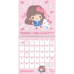 Trends International Inc. 2023-24 Wall Calendar 12"x12" Fruit Basket X Hello Kitty