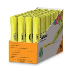 BIC Tank-Style Highlighter Chisel Tip Fluorescent Yellow 36/Pack BLMG36YEL -Stationery Sphere Outlet Store GUEST 9838c84c 2d05 4103 9c42 17d3f9c48d31