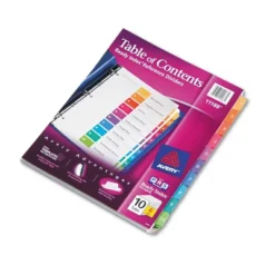 Avery Ready Index Customizable Table Of Contents Asst Dividers 10-Tab Ltr 6 Sets 11188 -Stationery Sphere Outlet Store GUEST 9870367d 1699 4807 9a1a 9af618bbd022
