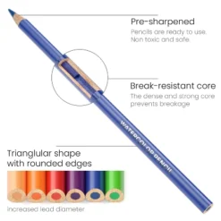 Arteza Watercolor Pencils, Triangle Shaped, Assorted Colors, Coloring Set For Adult Artists, Non-Toxic - 48 Pack -Stationery Sphere Outlet Store GUEST 99037646 d03a 442f b3e9 8164495820c3