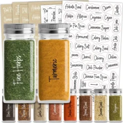 Talented Kitchen 272 Spice Labels Stickers, Clear Spice Jar Labels Preprinted For Seasoning Herbs Kitchen Spice Rack Organization, Water Resistant -Stationery Sphere Outlet Store GUEST 992c7fea f3cf 42cf bc7b e01c376a4a40