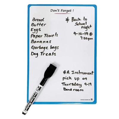 12pk 6.25" X 9" Magnetic Mini Dry Erase Boards Blue Frame - Charles Leonard 2 12pk 6.25" X 9" Magnetic Mini Dry Erase Boards Blue Frame - Charles Leonard - Image 2