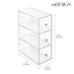 MDesign Plastic Stackable Desktop Storage For Office, 3 Drawers, 2 Pack - Clear -Stationery Sphere Outlet Store GUEST 9bae5f99 664b 4874 bcb5 fcabb8a53f98