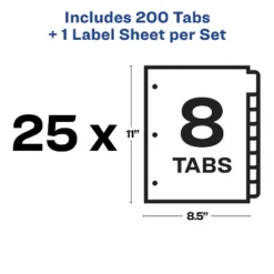 Avery Print & Apply Clear Label Dividers W/Color Tabs 8-Tab Letter 25 Sets 11993 -Stationery Sphere Outlet Store GUEST 9bcdaf78 59c0 4e5c 8c06 695f2d5b4ed3