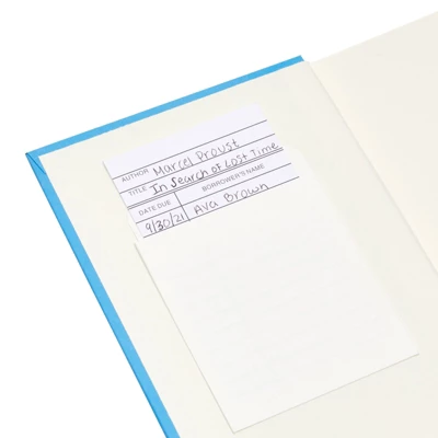 Best Paper Greetings 200 Piece Set Of 100 Self Adhesive Library Card Pockets And 100 Due Date Cards For Book Checkouts, 3 X 5 In 3 Best Paper Greetings 200 Piece Set Of 100 Self Adhesive Library Card Pockets And 100 Due Date Cards For Book Checkouts, 3 X 5 In - Image 3
