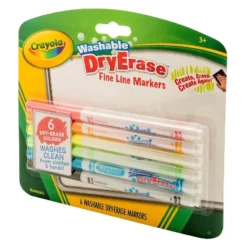 Crayola Washable Dry-Erase Fine Line Markers 6/BX Ast 985906 -Stationery Sphere Outlet Store GUEST a12f12a7 5706 4c5f 8ed2 5e736ff5c8f5