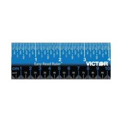 Victor Easy Read Stainless Steel Ruler Standard/Metric 12" Blue EZ12SBL