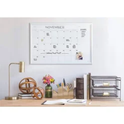U Brands 40"x30" Magnetic Dry Erase Calendar Board White Decor Frame -Stationery Sphere Outlet Store GUEST a258160a 6c01 443d a8d9 83178d7710a5