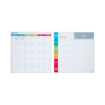 ECR4Kids MessageStor 17.5in X 17.5in Magnetic Dry-Erase Calendar Glass Boards And 4 Magnets, 2-Pk 8 ECR4Kids MessageStor 17.5in X 17.5in Magnetic Dry-Erase Calendar Glass Boards And 4 Magnets, 2-Pk - Image 8