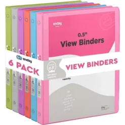 Enday 3-Ring View Binder With 2-Pockets - Multicolor 6 Pack 17 Enday 3-Ring View Binder With 2-Pockets - Multicolor 6 Pack -Stationery Sphere Outlet Store GUEST a364abde e9c8 4ed7 ac64 e5f5369607e6
