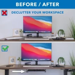 Mount-It! Under Desk Laptop Mount Holder | Small Multimedia Device Mount Underdesk Shelf For Laptop, Mac Mini, MacBook, Keyboard, Anti Scratch | Black -Stationery Sphere Outlet Store GUEST a534fdfb 3a76 4a40 bd99 e4432c7b2c1e