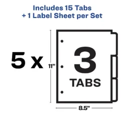 Avery Print & Apply Clear Label Dividers W/White Tabs 3-Tab Letter 5 Sets 11435 -Stationery Sphere Outlet Store GUEST a58ac229 0f45 4c90 a8c6 4fce0d747223