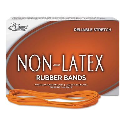 Alliance® Alliance Non-Latex Rubber Bands Sz. 117B Orange 7 X 1/8 250 Bands/1lb Box 37176 1 Alliance® Alliance Non-Latex Rubber Bands Sz. 117B Orange 7 X 1/8 250 Bands/1lb Box 37176