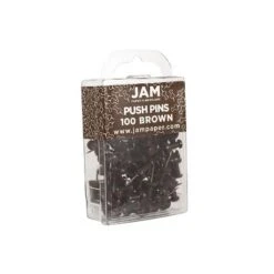 JAM Paper Colored Pushpins Chocolate Brown Push Pins 2 Packs Of 100 222419049A