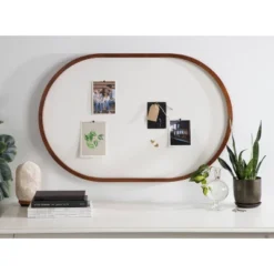 24" X 36" Hutton Framed Capsule Pinboard Walnut Brown - Kate & Laurel All Things Decor -Stationery Sphere Outlet Store GUEST a918887b db84 4493 ab7f ab2883e3e760