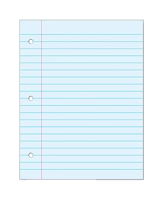School Smart Filler Paper, 3-Hole Punched, 8-1/2 X 11 Inches, Blue, 100 Sheets 1 School Smart Filler Paper, 3-Hole Punched, 8-1/2 X 11 Inches, Blue, 100 Sheets