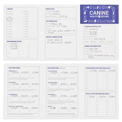 Juvale 24 Pack Puppy Vaccination Record Card, Dog Vaccine And Canine Health Booklets, 5 X 3.5 In 4 Juvale 24 Pack Puppy Vaccination Record Card, Dog Vaccine And Canine Health Booklets, 5 X 3.5 In - Image 4