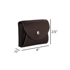 JAM Paper Italian Leather Business Card Holder Case With Round Flap Dark Brown 2233317454 -Stationery Sphere Outlet Store GUEST aed1125e 4b8a 492c bff1 fdf18de98bc8