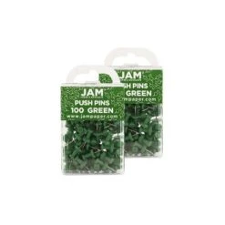 JAM Paper Colored Pushpins Green Push Pins 2 Packs Of 100 (2242954A) -Stationery Sphere Outlet Store GUEST af5fcd60 c21a 46e5 bb94 d9cf22b89291