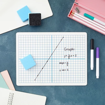 Bright Creations 12 Pack XY Axis Graph Whiteboard 9 X 12, Dry Erase Double-Sided Lap Board With 12 Erasers For Students (24 Piece Set) 1 Bright Creations 12 Pack XY Axis Graph Whiteboard 9 X 12, Dry Erase Double-Sided Lap Board With 12 Erasers For Students (24 Piece Set)