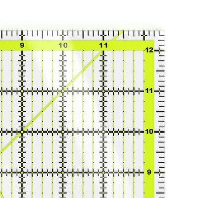 Arteza Quilter's Ruler, Acrylic, Square, 12.5"x12.5" 3 Arteza Quilter's Ruler, Acrylic, Square, 12.5"x12.5" - Image 3