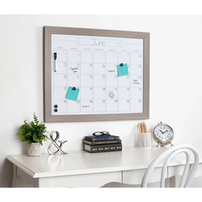 23" X 29" Beatrice Framed Magnetic Dry Erase Monthly Calendar Gray - DesignOvation 4 23" X 29" Beatrice Framed Magnetic Dry Erase Monthly Calendar Gray - DesignOvation - Image 4