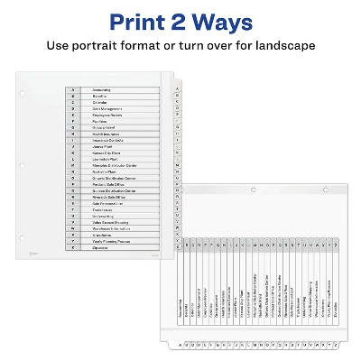 Avery Dividers Ready Index A-Z 9-3/4" X 11" 26/Set White 11166 3 Avery Dividers Ready Index A-Z 9-3/4" X 11" 26/Set White 11166 - Image 3