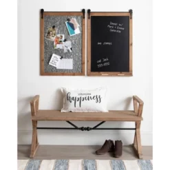21.5" X 2" Cates Barn Door Wood Framed Chalkboard Rustic Brown - Kate And Laurel -Stationery Sphere Outlet Store GUEST b49d0eb8 97a5 4421 86ed 091ed96406df