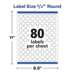 Avery Printable Self-Adhesive Permanent 3/4" Round ID Labels 3/4" Dia. White 800/Pk 4221 12 Avery Printable Self-Adhesive Permanent 3/4" Round ID Labels 3/4" Dia. White 800/Pk 4221 -Stationery Sphere Outlet Store GUEST b49d4ccd 170a 41c8 885f 00d9bafe9b96