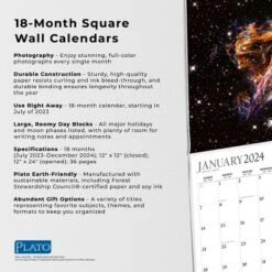Plato 2023-2024 Wall Calendar 12"x12" NASA Explore The Universe -Stationery Sphere Outlet Store GUEST b6c11828 709c 4a65 b2fd 25527d3046c2