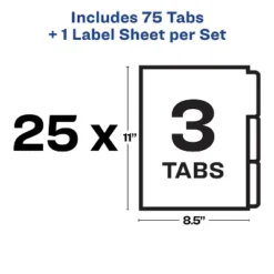 Avery Print & Apply Clear Label Unpunched Dividers 3-Tab Ltr 25 Sets 11442 -Stationery Sphere Outlet Store GUEST b73b879c 4a57 4d7b 934b 4c18bd62c23d