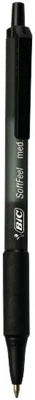 BIC Soft Feel Non-Refillable Ballpoint Pen, 1 Mm Medium Tip, Black, Pack Of 12
