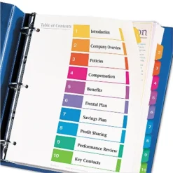 Avery Ready Index Customizable Table Of Contents Asst Dividers 10-Tab 11 X 9 1/2 11165 -Stationery Sphere Outlet Store GUEST ba0b4a1c 12f0 4569 9ddd 430c90147d0b