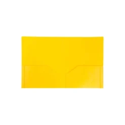 JAM Paper Heavy Duty Matte 2-Pocket Folder Yellow 108/Box 383HYEB