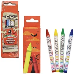 Juvale 30 Pack Halloween Crayons For Kids, Party Favors, Mummy Design (4 Colors)