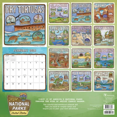 TF Publishing 2024 Wall Calendar 12"x12" USA National Parks 4 TF Publishing 2024 Wall Calendar 12"x12" USA National Parks - Image 4