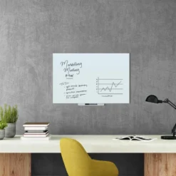U Brands 36"x24" Frameless Glass Dry Erase Board With Tray White Frosted Surface -Stationery Sphere Outlet Store GUEST c4efeff9 34f5 4feb 96dc cb970008b4ed
