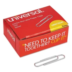 Universal Jumbo Nonskid Paper Clips Silver 100/Pack 10 Packs/Box ( AZRUNV72240) -Stationery Sphere Outlet Store GUEST c54285d9 e6fa 404c 8f8c cc65ef7fde6a